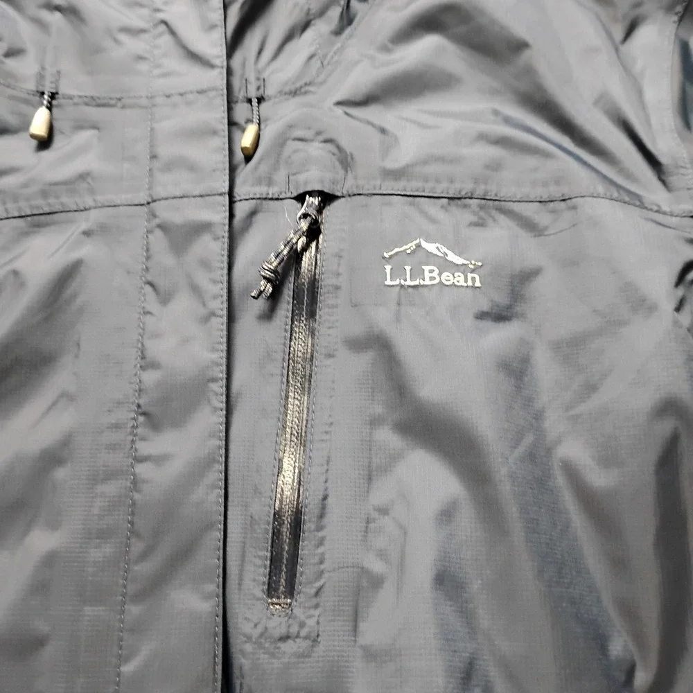 LL Bean Trail Model Rain Jacket Womens 3XL Navy Blue Waterproof Packable Plus Sz - Picture 9 of 14